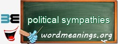 WordMeaning blackboard for political sympathies